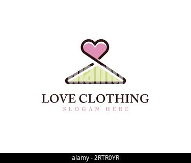Love Cloth logo Template illustration vectorielle design Love Cloth logo Template, Love Heart Icon Clothing logo Design Illustration de Vecteur