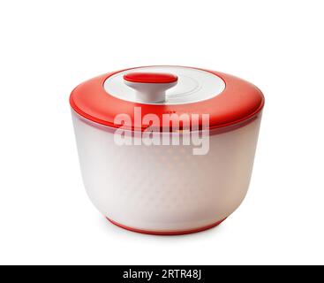 Nikolaev, Ukraine, 30 juillet 2023. Séchoir à carrousel pour les légumes verts, les baies d'une marque mondiale Tupperware en plastique écologique. Récipient à couvercle scellé Banque D'Images