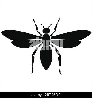 Vecteur plat simple de silhouettes d'insecte Illustration de Vecteur