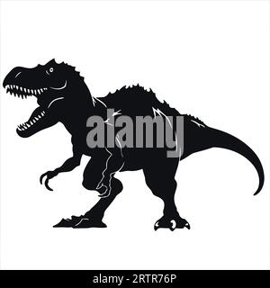 Simple tyrannosaurus rex isolé silhouette vectorielle Illustration de Vecteur