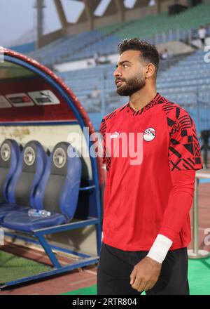 Egypte, le Caire - 12 septembre 2023 - Gabaski d'Egypte lors d'un match international amical entre l'Egypte et la Tunisie au Stade du 30 juin au Caire. Égypte Banque D'Images