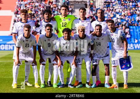 Mendoza, Argentine. 21 mai 2023. Estadio Malvinas Argentinas Mendoza, Argentine - mai 21 : l'équipe de la République dominicaine pose pour une photo d'équipe avec Angel Montes de Oca, Kleffer Martes, gardien Xavier Valdez, Alex Ciriaco, Israel Boatwright, Derek Cuevas, Anyelo Gomez, Guillermo de Pena, Yunior Peralta, Yordy Alvarez et Edison Azcona lors de la coupe du monde U-20 de la FIFA, Argentine 2023, match du Groupe D entre le Nigeria et la République Dominicaine à l'Estadio Malvinas Argentinas le 21 mai 2023 à Mendoza, Argentine. (Photo SPP) (Eurasia Sport Images/SPP) crédit : SPP Sport Press photo. /Alamy Live News Banque D'Images