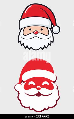 Ensemble d'illustrations de Noël de dessin animé isolé sur blanc Illustration de Vecteur