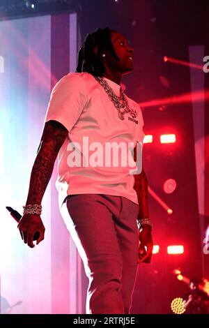 LIL Durk sur le 'Sorry for the Drought Tour 2023' au United Center le vendredi 11 août 2023 à Chicago, il, USA avec : LIL Durk, Durk Derrick Banks où : Chicago, Illinois, États-Unis quand : 12 août 2023 crédit : Adam Bielawski/WENN.com Banque D'Images