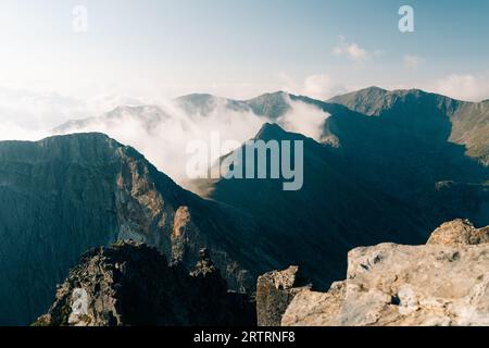 Vue sur l'incroyable montagne de Canigo. France Pyrénées. Photo de haute qualité Banque D'Images