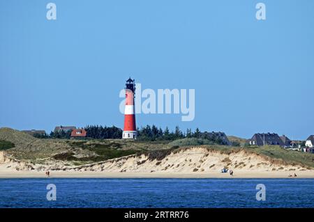 Phare à Hoernum sur l'île de Sylt Banque D'Images