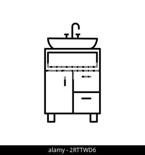 Icône de meuble de toilette et de lavabo - illustration vectorielle Illustration de Vecteur