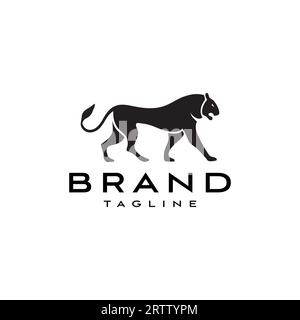 silhouette de conception de logo de lion isolé sur fond blanc. illustration vectorielle Illustration de Vecteur