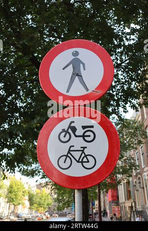 Panneau de signalisation à Amsterdam. Banque D'Images