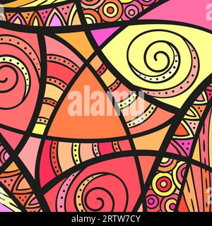 Abstrait coloré main dessiné ornement vecteur arrière-plan Illustration de Vecteur