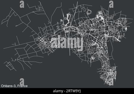 Carte des rues du CANTON D'ORLÉANS-3, ORLÉANS Illustration de Vecteur