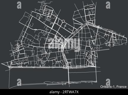 Carte des rues du CANTON D'ORLÉANS-1, ORLÉANS Illustration de Vecteur