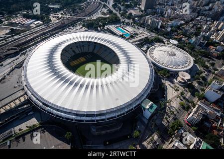 Belle vue aérienne du stade de football Maracan à Rio de Janeiro Banque D'Images