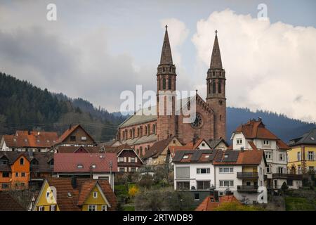 Forbach, village historique dans le Bade-Württemberg près du parc national de la Forêt Noire Banque D'Images