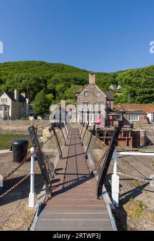 Port de Porlock Weir sur la côte du parc national d'Exmoor, Somerset, Angleterre. Banque D'Images
