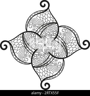 Mandala décoratif dessiné à la main pour le livre de coloriage, élément de conception isolé Illustration de Vecteur