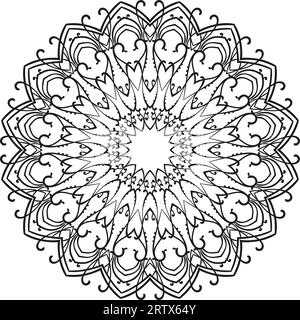 Mandala décoratif rond, page pour livre de coloriage adulte, élément de conception isolé illustration vectorielle Illustration de Vecteur