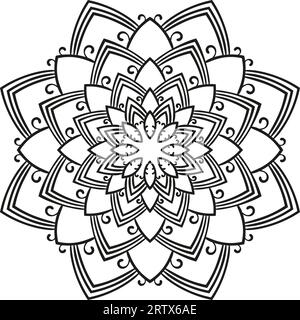 Mandala décoratif rond, page pour livre de coloriage adulte, élément de conception isolé illustration vectorielle Illustration de Vecteur