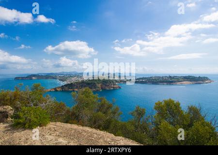 Paysage de l'île de Procida de la soi-disant table du roi à la réserve naturelle de Vivara, Naples, Italie Banque D'Images