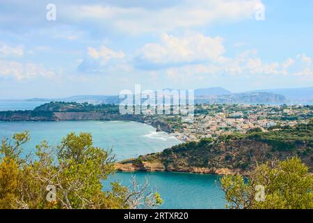 Paysage de l'île de Procida de la soi-disant table du roi à la réserve naturelle de Vivara, Naples, Italie Banque D'Images