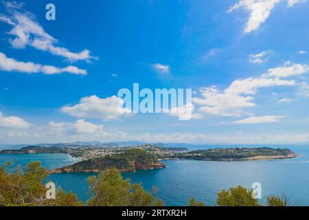 Paysage de l'île de Procida de la soi-disant table du roi à la réserve naturelle de Vivara, Naples, Italie Banque D'Images