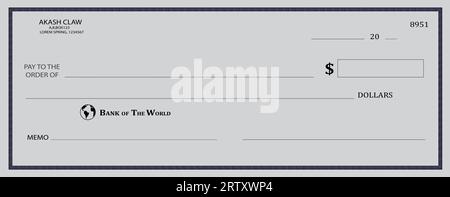 modèle de chèque de banque personnel vierge Illustration de Vecteur