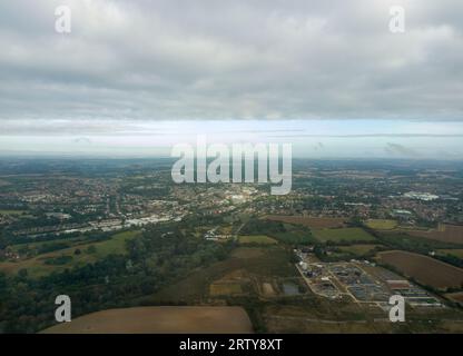 Une vue aérienne de Bishops Stortford dans le Hertfordshire, Royaume-Uni Banque D'Images