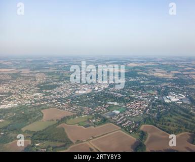 Une vue aérienne de Bishops Stortford dans le Hertfordshire, Royaume-Uni Banque D'Images