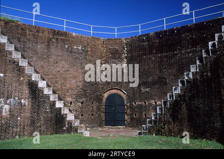 Ruines de fort, site historique d'État de fort Morgan, Alabama Banque D'Images