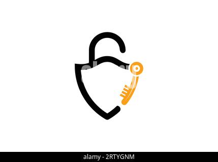 Logo clé combiné avec clé House Locker. Illustration vectorielle de symbole de signe de logo de verrouillage Illustration de Vecteur