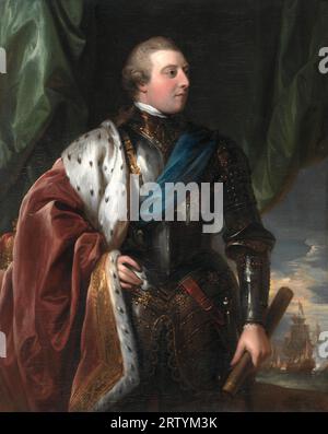 Portrait de George III, 1738 – 1820, fut roi de Grande-Bretagne et roi d'Irlande de 1760 jusqu'à sa mort, peinture à l'huile de l'artiste Benjamin West, 1783 Banque D'Images