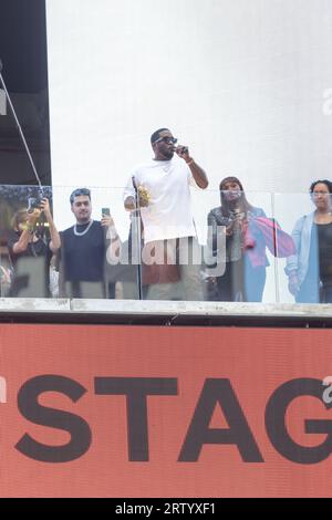 Le maire Adams présente Sean 'Diddy' Combs avec les clés de la ville, New York, États-Unis. 15 septembre 2023. Crédit : Brazil photo Press/Alamy Live News Banque D'Images