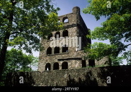 Tour du sommet, Sleeping Giant State Park, New York Banque D'Images