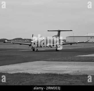 Un Pilatus PC-12 à Blackpool Aerodrome, Blackpool, Lancashire, Royaume-Uni, Europe Banque D'Images