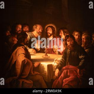 Peinture ancienne représentant la Sainte Communion, Soro, Danemark, 10 septembre 2023 Banque D'Images