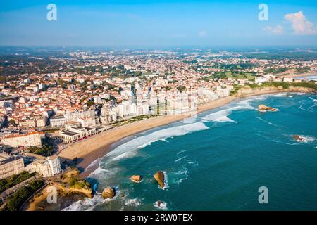 Antenne de Biarritz vue panoramique. Biarritz est une ville sur le golfe de Gascogne sur la côte Atlantique en France. Banque D'Images