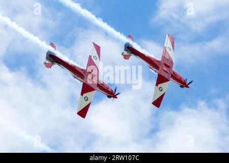 Melbourne, Australie, le 26 janvier, les célèbres Red Arrows volent pour célébrer l'Australia Day à Melbourne, Victoria, Australie Banque D'Images