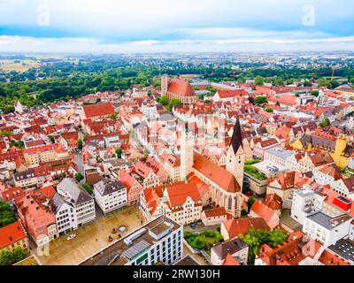 Vue panoramique aérienne de la vieille ville d'Ingolstadt. Ingolstadt est une ville de Bavière, Allemagne. Banque D'Images