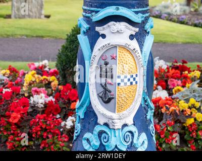 Un lampadaire victorien à Rothesay sur l'île de Bute sur la côte ouest écossaise, Royaume-Uni. Banque D'Images