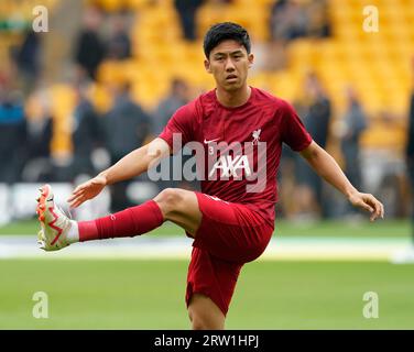 Wolverhampton, Royaume-Uni. 16 septembre 2023. Wataru Endo de Liverpool pendant le match de Premier League à Molineux, Wolverhampton. Le crédit photo devrait se lire : Andrew Yates/Sportimage crédit : Sportimage Ltd/Alamy Live News Banque D'Images