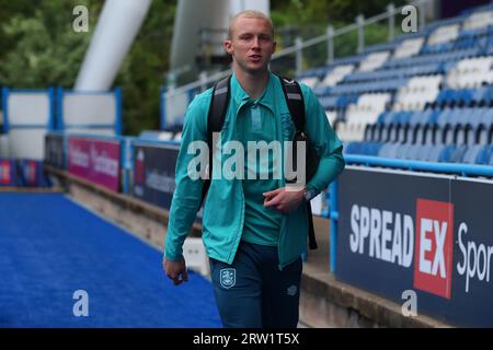 Huddersfield, Royaume-Uni. 16 septembre 2023. Jacob Chapman de Huddersfield Town pendant le match du championnat Sky Bet Huddersfield Town vs Rotherham United au John Smith's Stadium, Huddersfield, Royaume-Uni, le 16 septembre 2023 (photo de Ryan Crockett/News Images) à Huddersfield, Royaume-Uni le 9/16/2023. (Photo de Ryan Crockett/News Images/Sipa USA) crédit : SIPA USA/Alamy Live News Banque D'Images