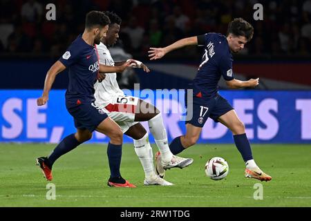 Paris, France. 15 septembre 2023. Julien Mattia/le Pictorium - PSG - OGC Nice - 15/09/2023 - France/Ile-de-France (région)/Paris - Vitinha lors du 5e Journee de ligue 1 Ubéreats, entre le PSG et l'OGC Nice au Parc des Princes, le 15 septembre 2023 crédit : LE PICTORIUM/Alamy Live News Banque D'Images