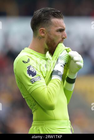 Wolverhampton, Royaume-Uni. 16 septembre 2023. 16 septembre 2023 ; Molineux Stadium, Wolverhampton, West Midlands, Angleterre; premier League football, Wolverhampton Wanderers contre Liverpool ; Jose sa de Wolverhampton Wanderers crédit : action plus Sports Images/Alamy Live News Banque D'Images