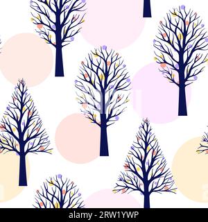 Modèle transparent avec des arbres Illustration de Vecteur
