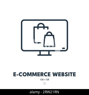 Icône site Web de commerce électronique. Magasin, Boutique, Marketplace. Contour modifiable. Icône vecteur simple Illustration de Vecteur