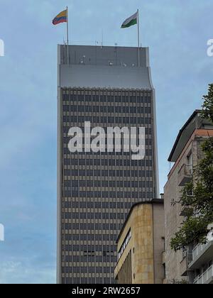 Bâtiment Coltejer, il a été construit sur le théâtre antique et l'Europa hôtel Junin, commençant en 1968 et se terminant quatre ans plus tard, en 1972. Banque D'Images