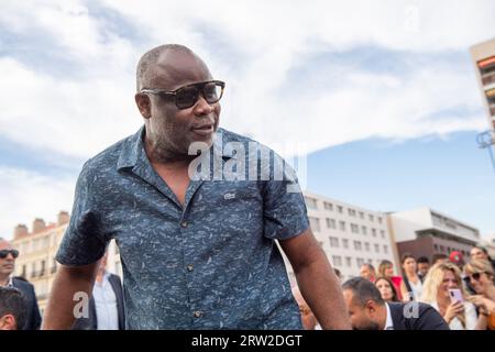 Basile Bolia vu à l'inauguration du stade de la Major City à Marseille, France. 15 septembre 2023. Photo de Laurent Coust/ABACAPRESS.COM. Crédit : Abaca Press/Alamy Live News Banque D'Images