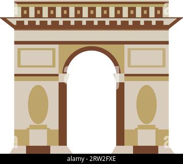 Dessin plat coloré simple de l'ARC de TRIOMPHE DE l'ÉTOILE, PARIS Illustration de Vecteur