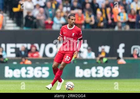 Wolverhampton, Royaume-Uni. 16 septembre 2023. Joël Matip de Liverpool lors du match de Premier League entre Wolverhampton Wanderers et Liverpool à Molineux, Wolverhampton le samedi 16 septembre 2023. (Photo : Gustavo Pantano | MI News) crédit : MI News & Sport / Alamy Live News Banque D'Images