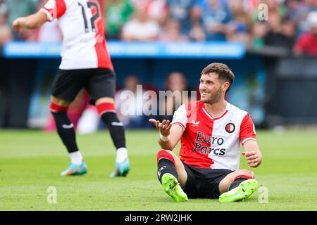 Rotterdam, pays-Bas. 16 septembre 2023. ROTTERDAM, PAYS-BAS - 16 SEPTEMBRE : Santiago Gimenez de Feyenoord lors du match néerlandais d'Eredivisie entre Feyenoord et sc Heerenveen au Stadion Feijenoord le 16 septembre 2023 à Rotterdam, pays-Bas. (Photo de Peter Lous/Orange Pictures) crédit : Orange pics BV/Alamy Live News Banque D'Images